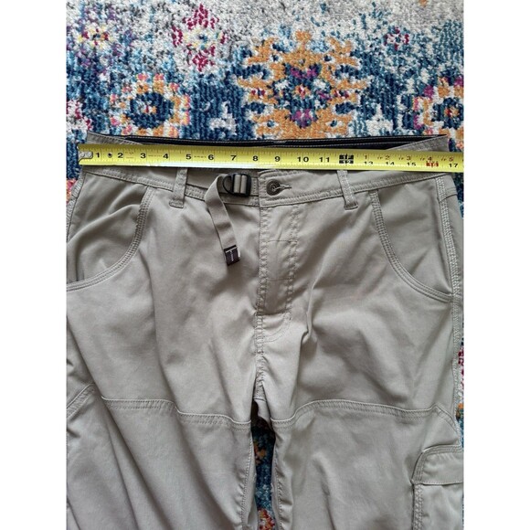 prAna Stretch Zion Pants Size Medx30L Khaki Nylon Pockets‎ Roll Up Leg Hiking - Picture 7 of 10
